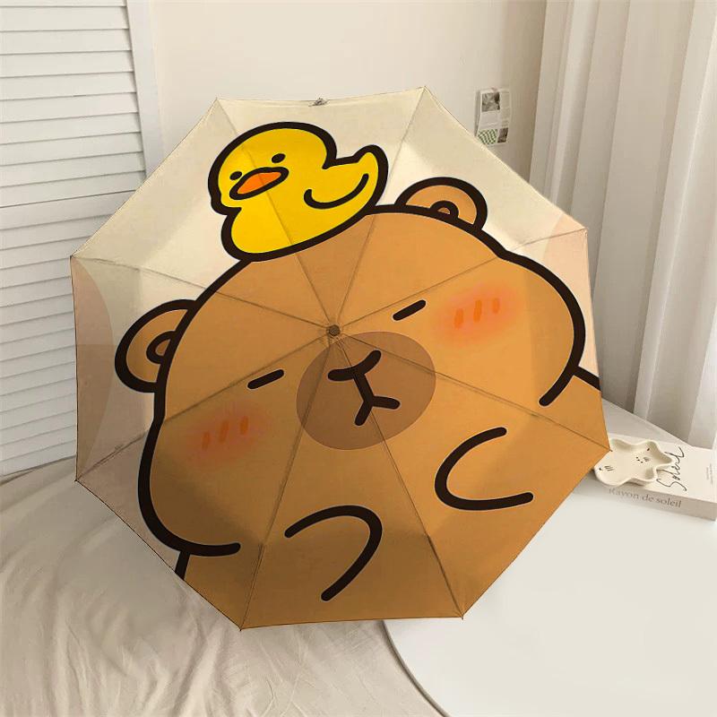 

1PC Capibala Umbrella-8-Rib Reinforced, Automatic Open, Lightweight & Durable, Cute Fashion Accessory for Outdoor-Y0311