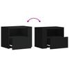 Wall Mounted Nightstand Black 45x30x35 Cm