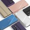 View Window Mirror PU Leather Case for Samsung Galaxy A34 5G,Stand Electroplating Phone Cover