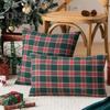 Christmas Pillowcase Plaid Print Single Side Print Colorfast Hidden Zipper Two Sizes Available Couch Decoration Throw Pillow Cover Pillow Sham
