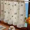 Tassel Half Curtain Cabinet Embroidery Blocking Partition Curtain Window Kitchen Store Short Curtains for Living Room