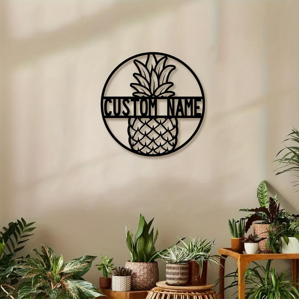 Ananas Metalen Bord Custom Familienaam Muurdecoratie Binnen Buiten Rustiek Cadeau