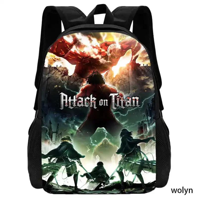 Cartoon School Bags for Boys Girls ,Mochila Attack On Titan School Backpack for Kindergarten,Cute Light Weight Kids Bags