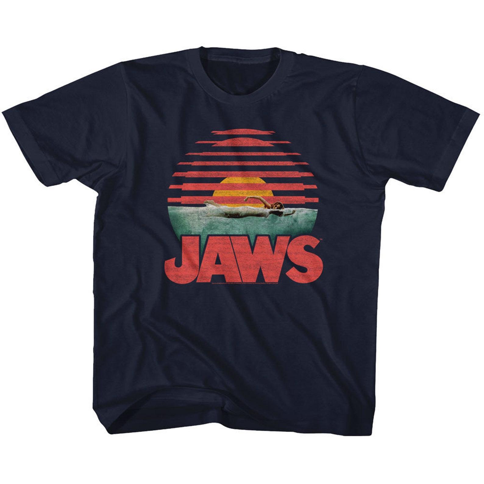 Jaws Sliced Navy Youth T-Shirt 4XL