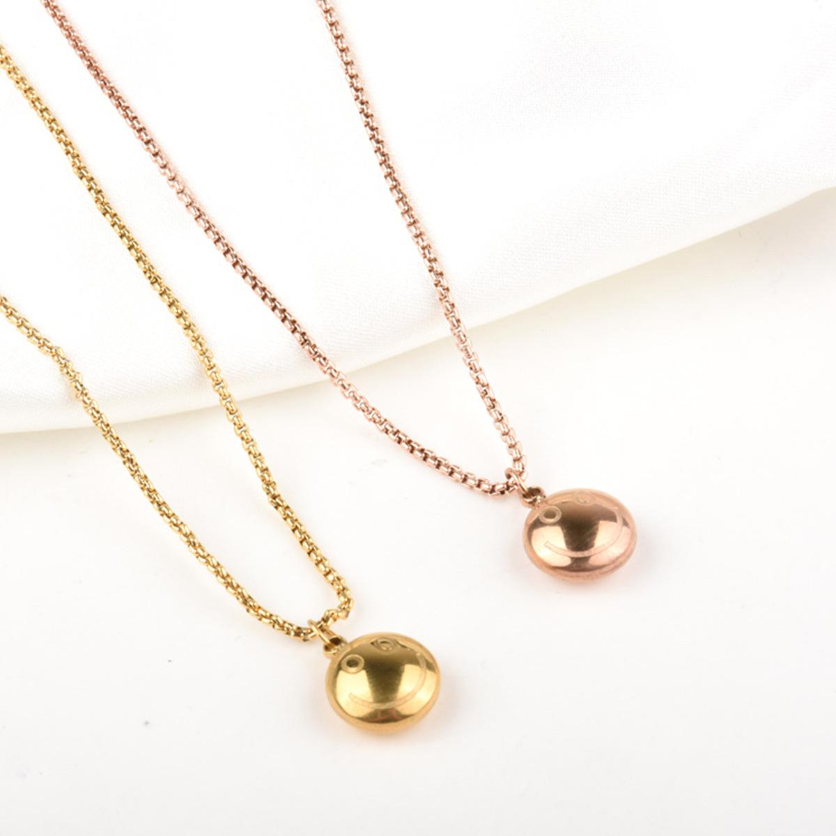 

Женское ожерелье из розового золота с улыбающимся лицом Good Luck Doudou Short Collarbone Chain розового золота