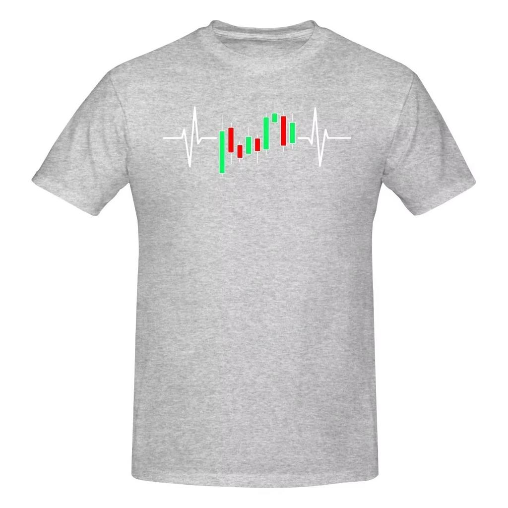 2026 Funny Trader Heartbeat Pulse Stock Market Trading T Shirts Graphic Cotton Streetwear Short Sleeve Bi