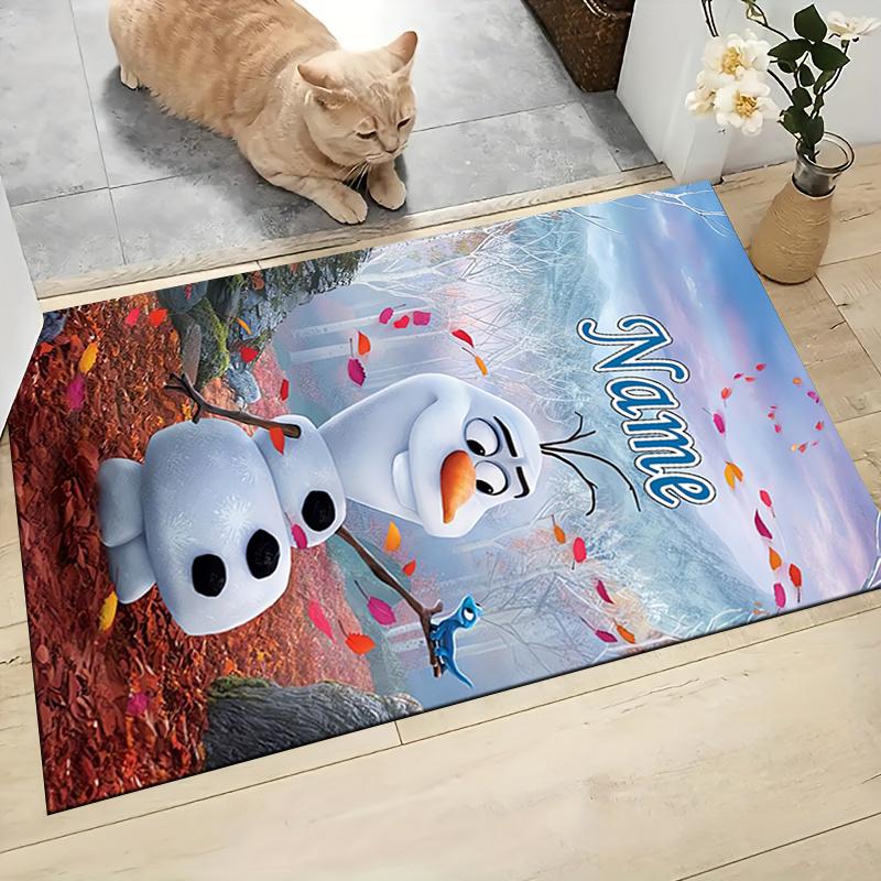 Custom Name Frozen Sisters Embrace Carpet Rug Customizable Soft Washable Anti-Slip Home Living Room Sofa Mats Personalized Rug. 0909282