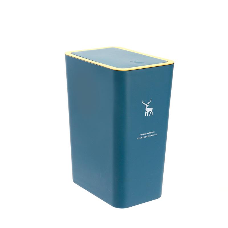Luxurious Press-Lid Large Capacity Plastic Trash Can for Home, Kitchen, Bathroom, and Living Room