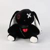 Creepy Goth Bunny Plush Black And White Contrasting Crazy Rabbit Spooky Gothic Bunny Cutestuffed Animal Halloween Birthday Gift