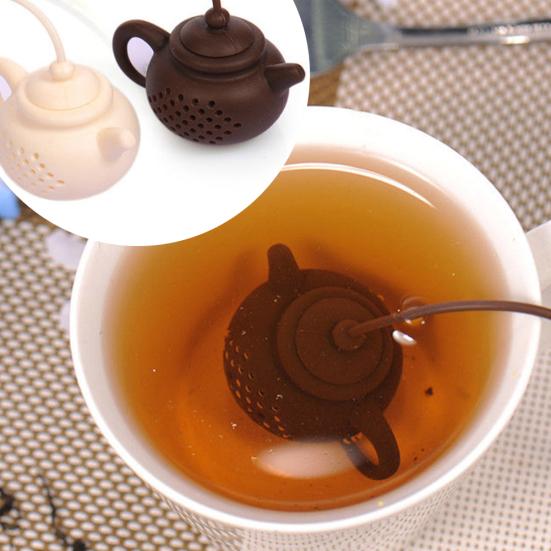 Teapot-Shape Tea Maker Infuser Strainer Silicone Bag Leaf Filter Diffuser Tool