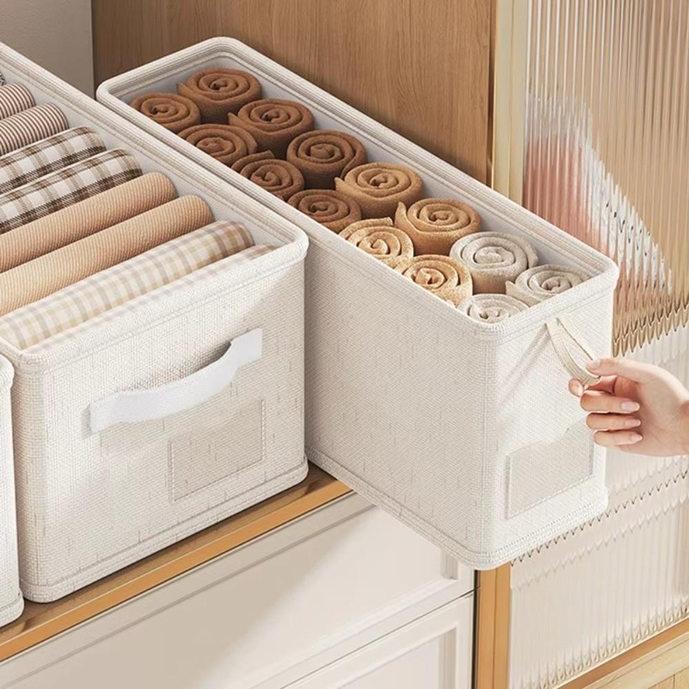 Foldable Wardrobe Organizer Box Handle Space-Saving Underwear Storage Box Multi-Functional Narrow Design Closet Storage Box