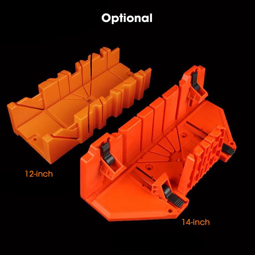 14 inch Mitre Box with Movable and Non slip Jaw for Back Saw Slot Angles 45 22.5 90 Degrees Cuts Sawing and Clamping