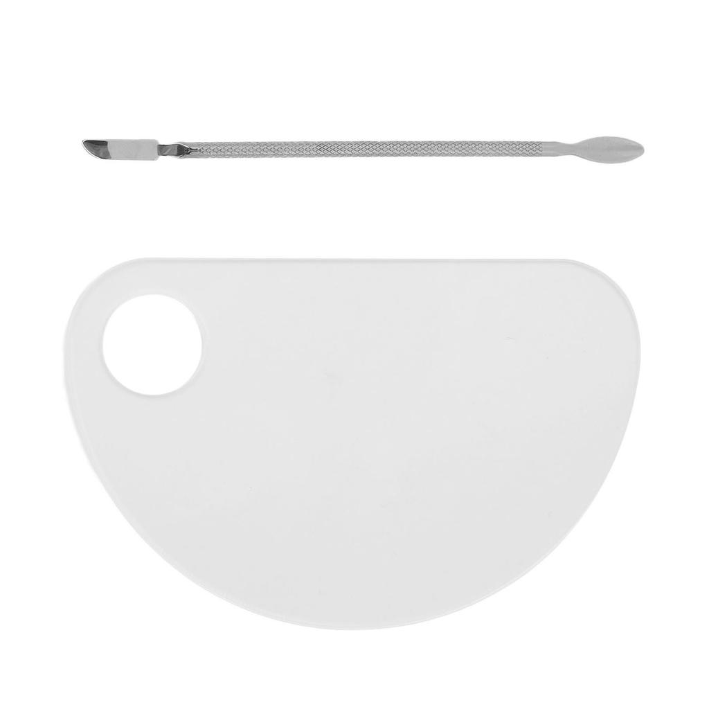 Nail Art Mischpalette mit Spatel Daumenloch Acryl Halbkreisform Klar Make-up Mischtablett