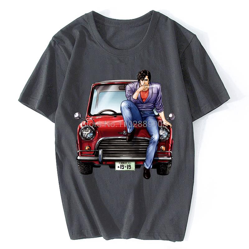 

Men Clothing Nicky Larson City Hunter Anime Printed T-shirt Tops Summer Cartoon Tshirt Men Cotton T Shirt Tees Casual Streetwear S