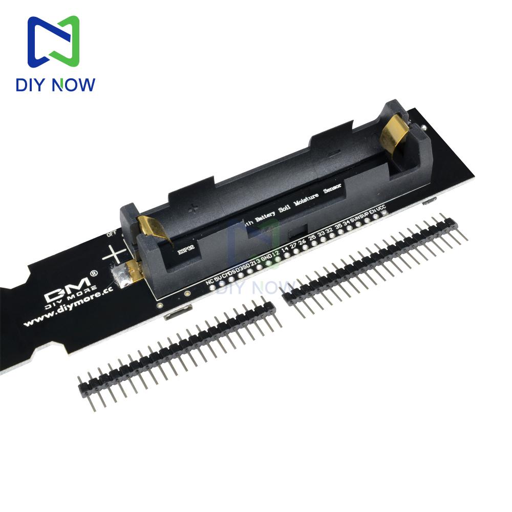 ESP32 WIFI Bluetooth DHT11 Temperature and Humidity Soil Module with 18650 Battery Holder Temperature: 0-50℃ Humidity: 20-80%