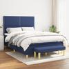 Box Spring Bed with Mattress Blue 140 x 190 cm Fabric