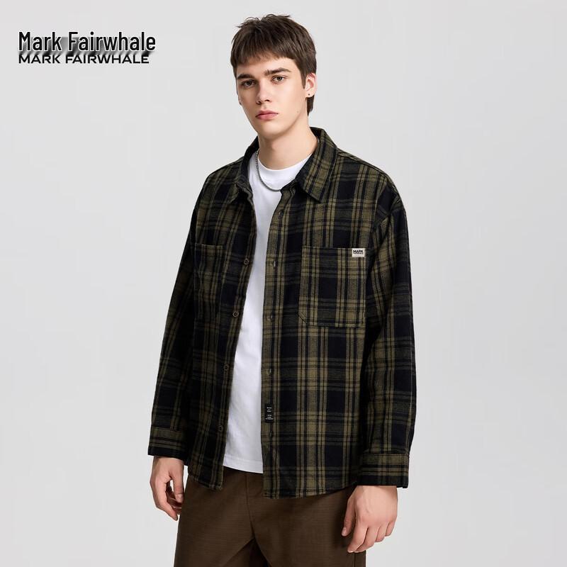 Mark Fairwhale Men's Japanese Retro Plaid Casual Shirt