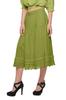 Moomaya Solid Skirts For Women Knee Length Cotton Flared Girls Skirt