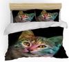 Cute Cat Duvet Cover Twin Size 3D Animal Vivid Colorful Cat Printed Comforter Cover Soft Polyester Bedding Set For Adult Teens