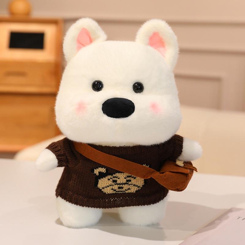 Cartoon Cute Dressing West Highland Doll Plush Toy Puppy Dog Doll Girl Company Soothing Doll