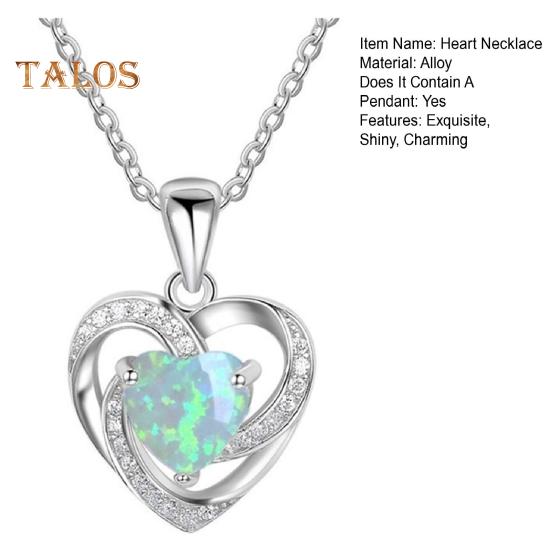 Faux Crystal Heart Infinity Necklace Sparkly Rhinestone Pendant Necklace Romantic Jewelry for Valentine's Day Birthday Gift