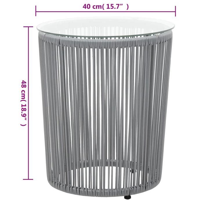 Ensemble de salon de jardin 3 pièces style bistro - Anthracite - 48 x 40 cm - Gris - VIDAXL - 2 personnes