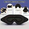3D Deep Contour Sleep Mask Compatible for S - Soft -Blocking Eye with Adjustable Strap - 100% Darkness for Sleep