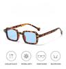Fashion Square Sunglasses Women Retro Rivets Decoration Gradient Shades UV400 Men Leopard Blue Sun Glasses
