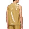 S-3XL Men Vinyl Waterproof Reusable Tank Top Round Neck Sleeveless Press Buttons At Shoulder and Sides for Gymnastics Workout Exercise