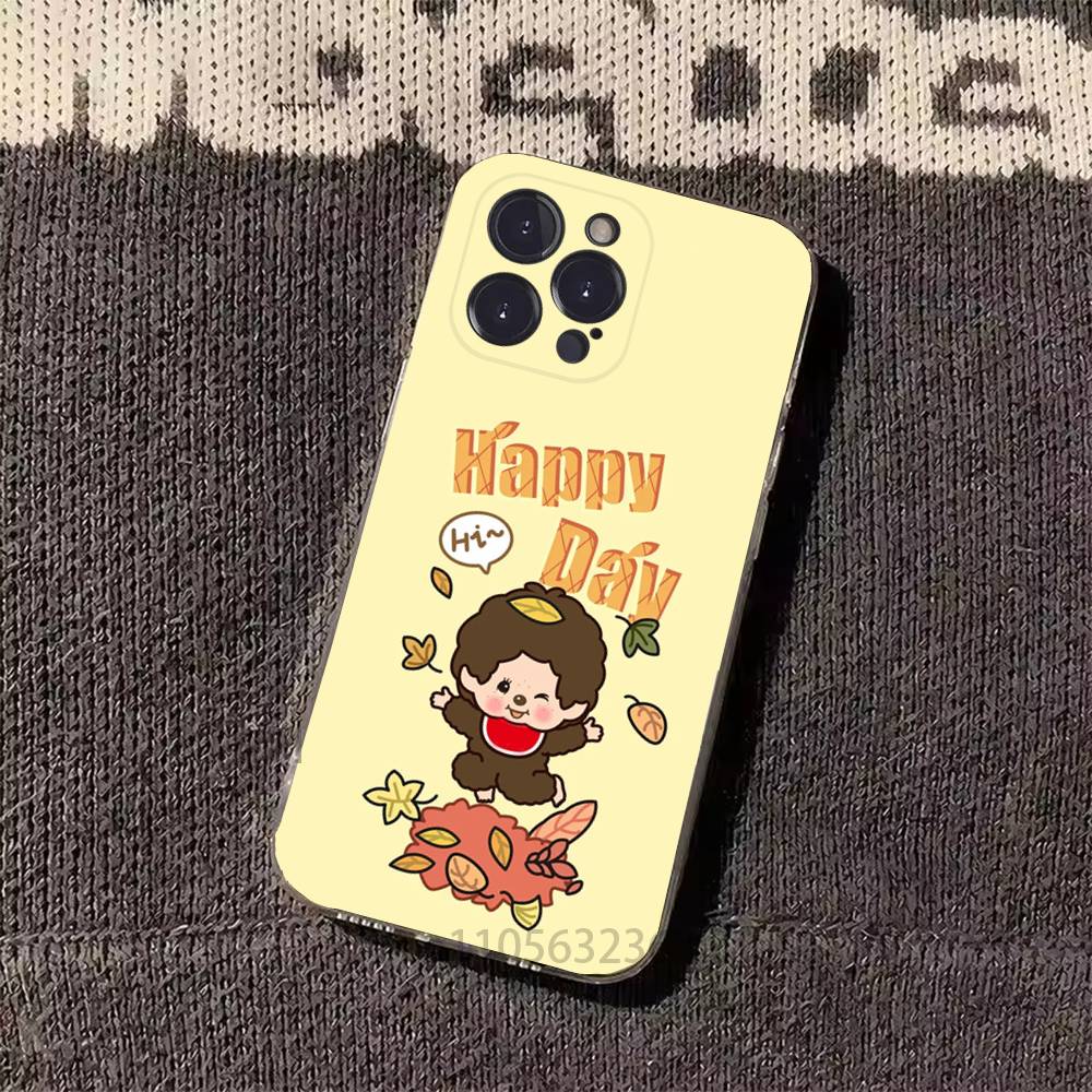Cute Monchhichis Phone Case For iPhone17 16 15 14 13 12 11 Pro Xs Max Mini Plus Antislip Shockproof Hard