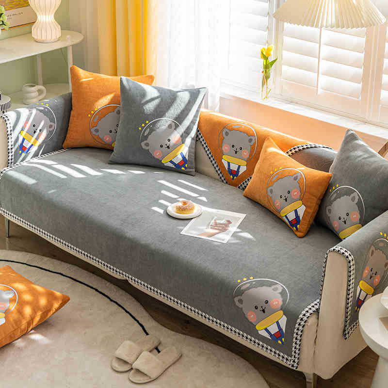 Sofa Cushion Universal Non-Slip In All Seasons French High-End Cartoon Seat Cushion Simple Sofa Cover Cover Cloth Backrest Towel