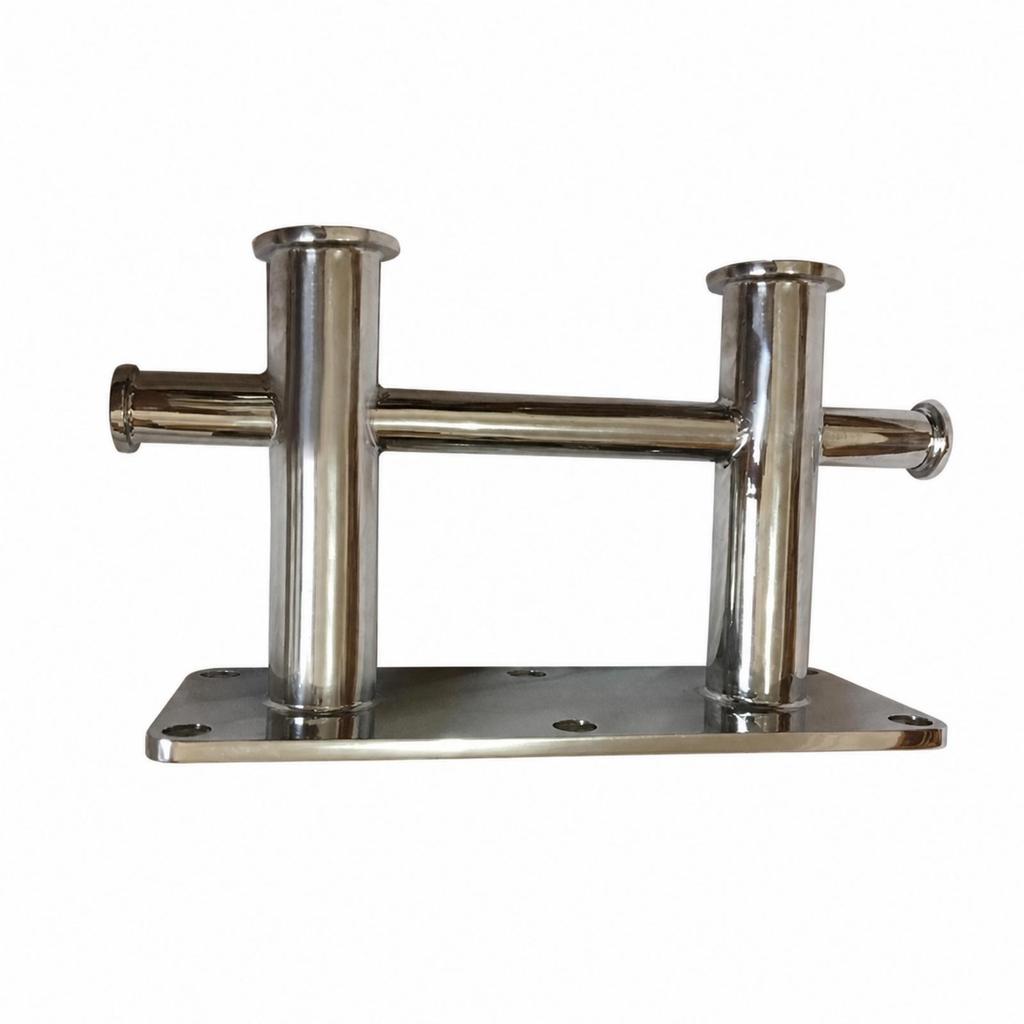 Double Cross Bollard Stainless Steel Hardware Heavy-Duty for Pier, Boat Owners