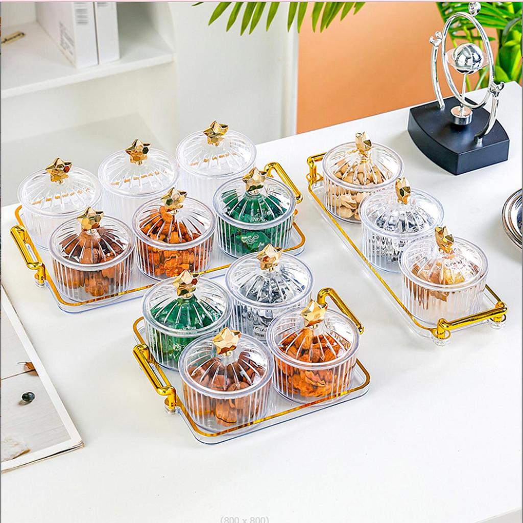 Creative Divided Serving Platter with Holder Food Storage Box Nuts Tray Snack Dishes for Candy Cookies Snacks