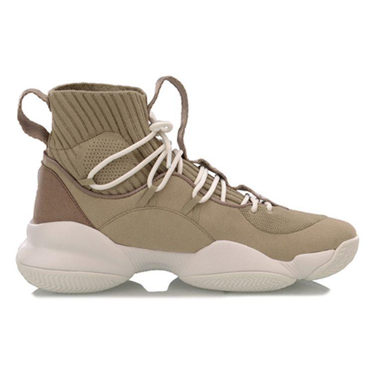 Li Ning Power 5 Playoff High Top Basketball Shoes Men's Taupe ABAP023-5