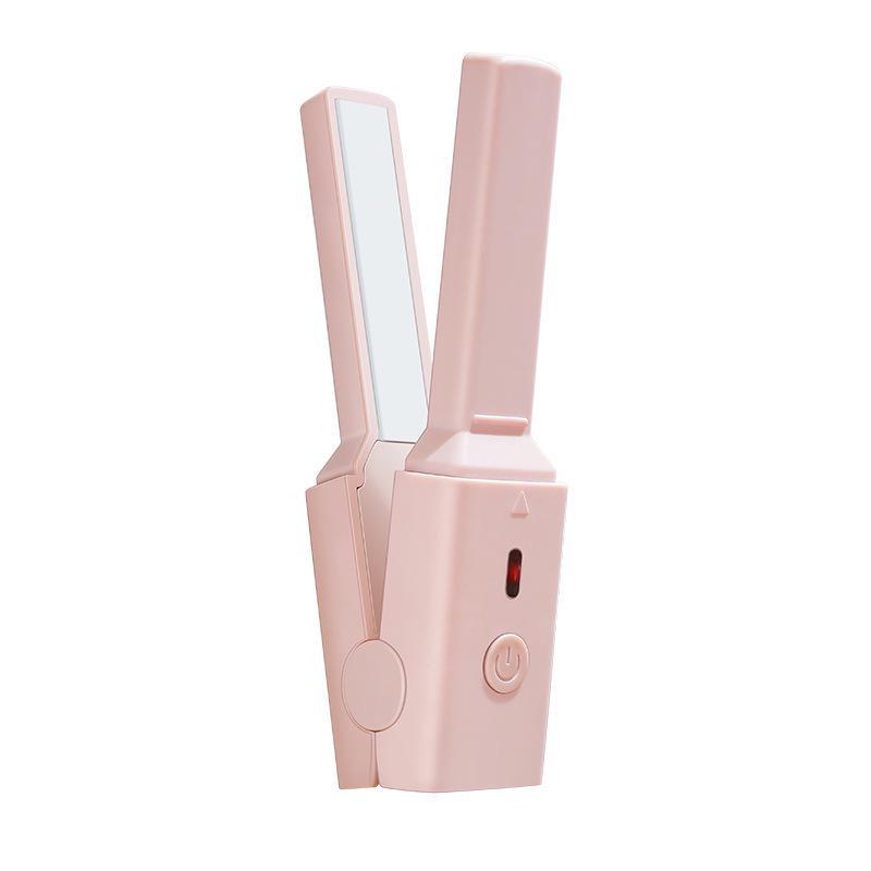 USB Mini Dual-Purpose Hair Straightener & Curler - Safe, Portable for Dorms, Perfect for Bangs