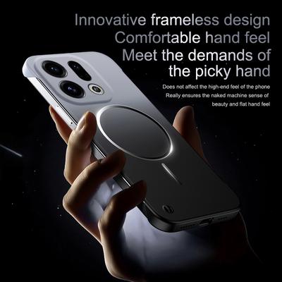 Matte Gradient Metallic Paint for Magsafe Magnetic Phone Case for OPPO Find X9 X9Pro Reno 15Pro Wireless Charge Borderless Cover