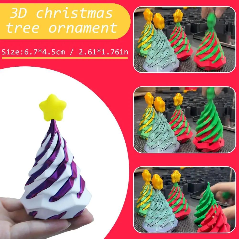 3D Printed Cone-Shaped Toys Christmas Trees Spiral Tabletops Decompression Decorations Children'S Push And Push Music Gifts