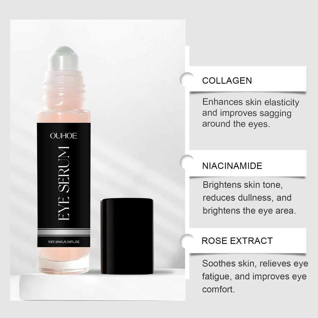 OUHOE Radiance Eye Gel Essence, Rollerball Design, Moisturizes and Cares for the Eye Area, Delicate and Smooth Skin, Suitable for Eyes, 10ml