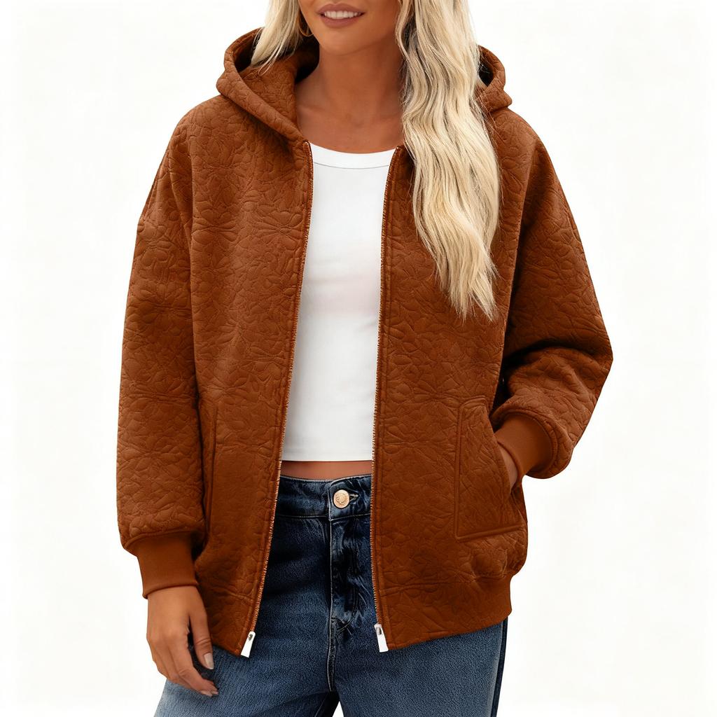 Hoodies For Women Long Sleeve Zip Up Sweater Jackets Loose Casual Hooded Jackets With Pockets