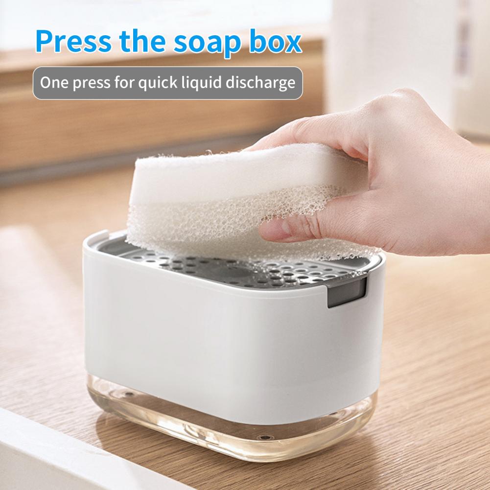Liquid Soap Dispenser Detachable Double Layer Drainage Design Smooth Dispensing Press Type Manual Soap Dispenser Kitchen Supply