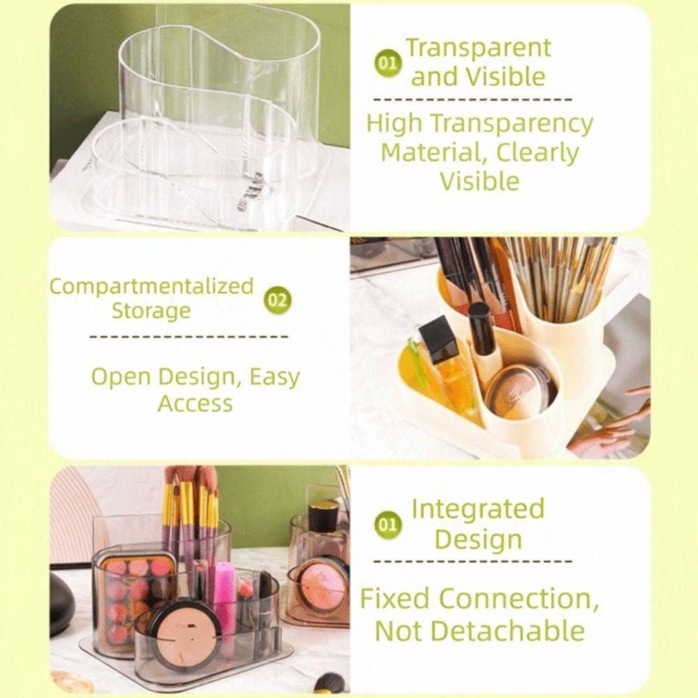 Multifunctional Desktop Cosmetic Storage Box Large Size Plastic Stationery Sorting Box Transparent Pen Holder Home Office