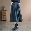 Half Skirt Women Summer Cotton Casual Versatile Elastic Skirt Loose Comfortable Plaid Skirt
