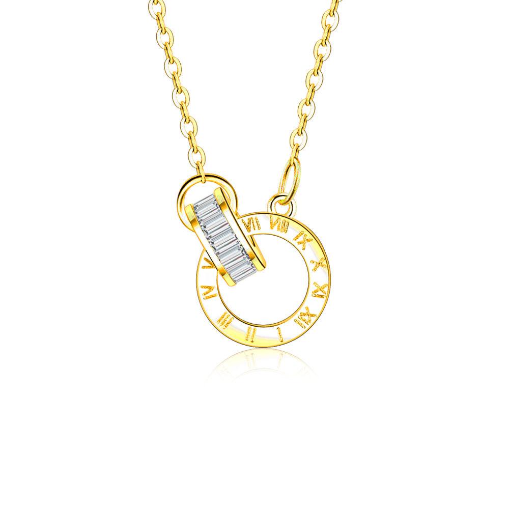 Romantic Elegant Roman Numeral Ring Necklace Bracelet Set Women's Premium Versatile Clavicle Chain Love Hand Jewelry