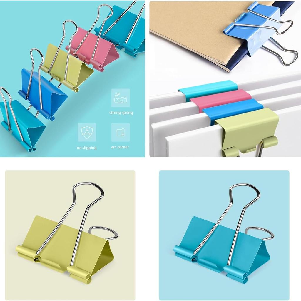 19mm Metal Swallowtail Clips - Office Document and Test Paper Clips, Stationery Essentials