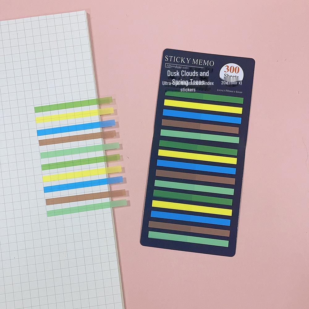 Morandi Translucent PET Index Stickers - Vanilla Autumn Series, Writable Sticky Notes & Markers