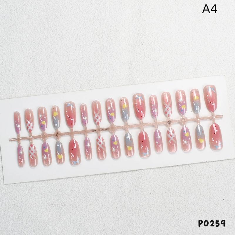 

30Pcs DIY Nail Art Decoration Accessories Cat s Eye Macaroon Gradient Star False Nails Wearable Manicure