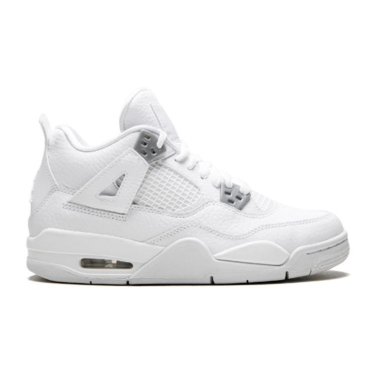 Air Jordan 4 Retro GS Pure Money 2017 Kids Sneakers White Metallic-Silver Pure-Platinum 408452-100