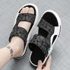 Fashion 2025 Mens Dual Strap Sandals 2 Color Summer Slide Shoes Non Slip Beach Sandals with Arch Support Quick Dry Design