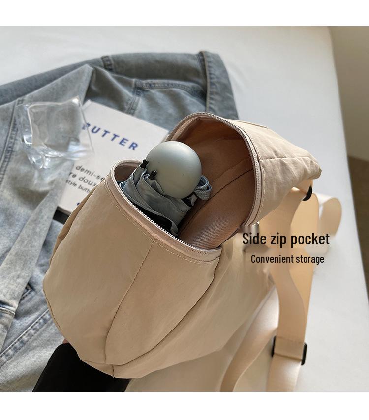 Women's Lightweight Canvas Crossbody Bag: Large Capacity, Versatile Single Shoulder Dumpling Design