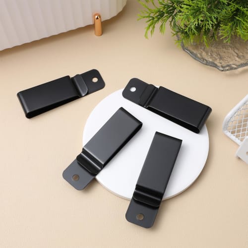 LIOOBO Belt Clip Holder, Stylish Holster Sheath Grip with Hook Tuck, for Bags, Belts, and Backpacks, Pack of 10 (Black)